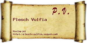 Plesch Vulfia névjegykártya